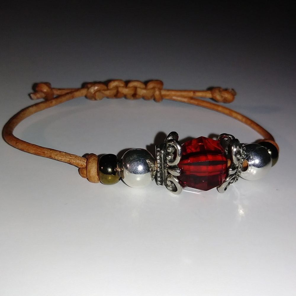 🆕Handmade Red Boho Bracelet NWOT